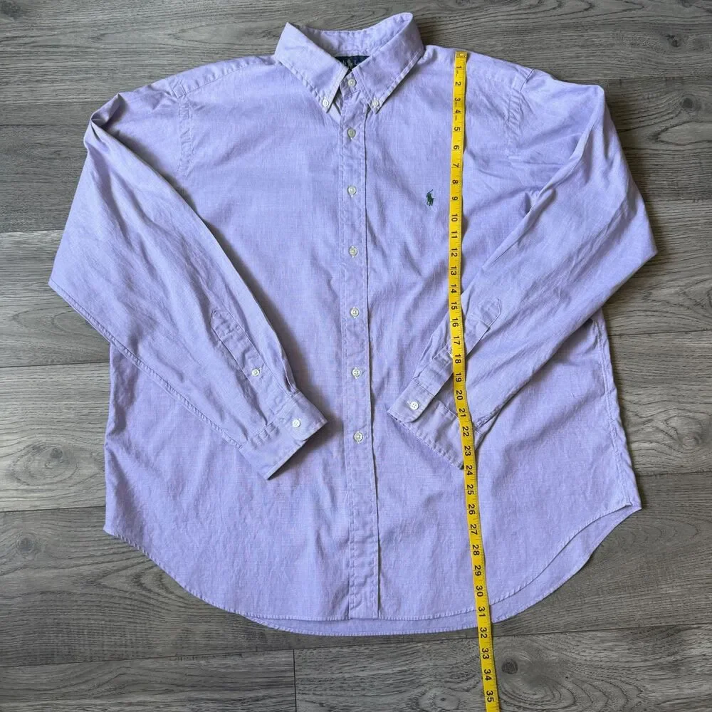 Ralph Lauren Classic Fit Purple Oxford Button Down Shirt W/ Green Pony Size XXL